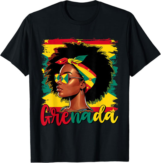 Grenadian Girl Grenada Flag Proud Grenadian Women T-Shirt - T-Shirt | Black