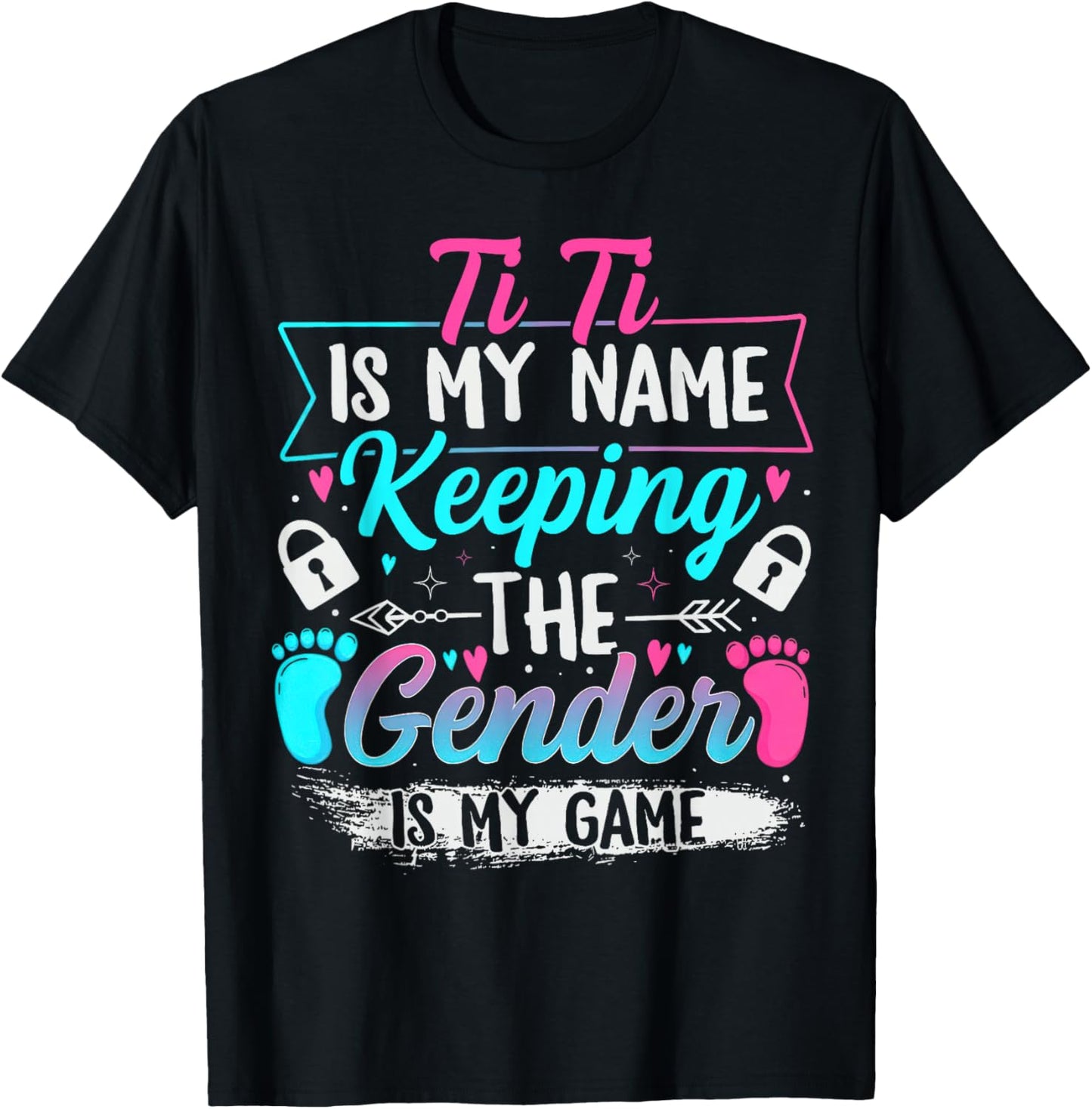 Gender Reveal Keeper of The Gender Ti Ti Baby Shower T-Shirt - T-Shirt | Black