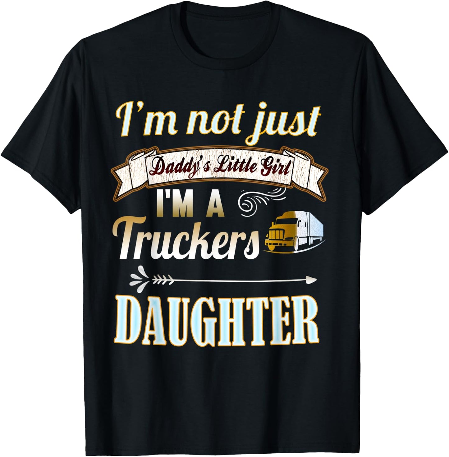 Trucker Shirts for Kids: Truckers Daughter Girl Gift Shirt T-Shirt - T-Shirt | Black