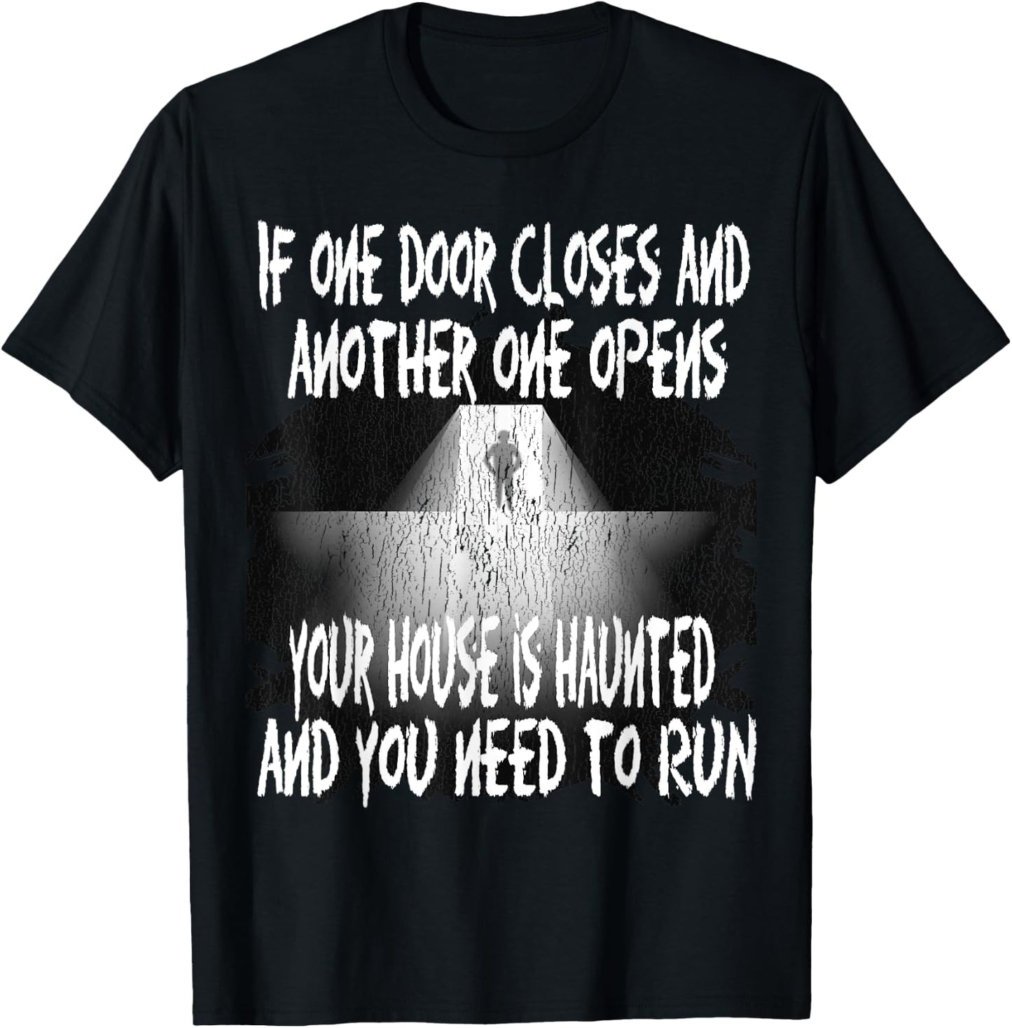 Funny Haunted Ghost House Supernatural Paranormal Halloween T-Shirt - T-Shirt | Black