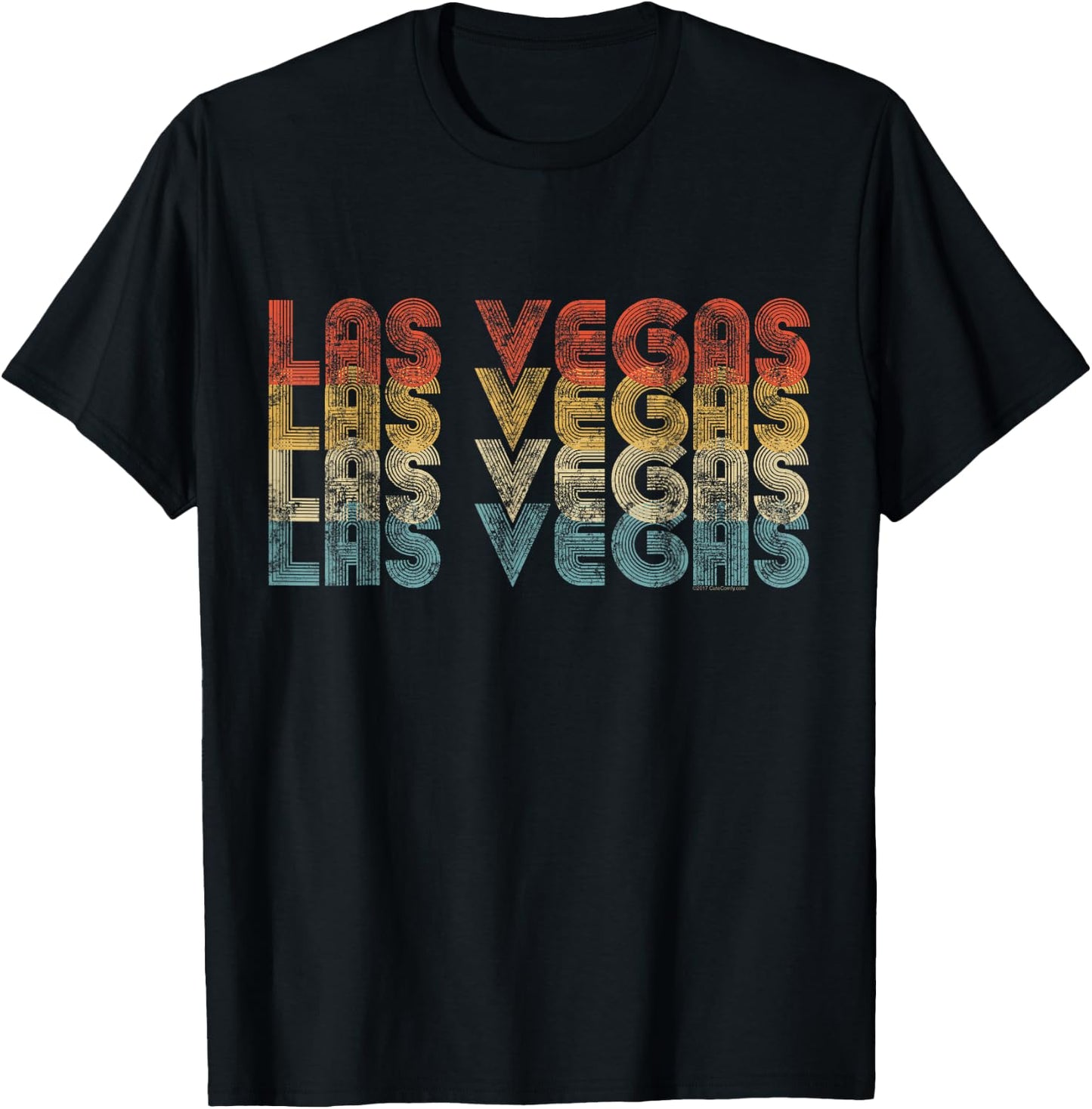 Vintage Retro 70s 80s Las Vegas Souvenir T-Shirt - T-Shirt | Black