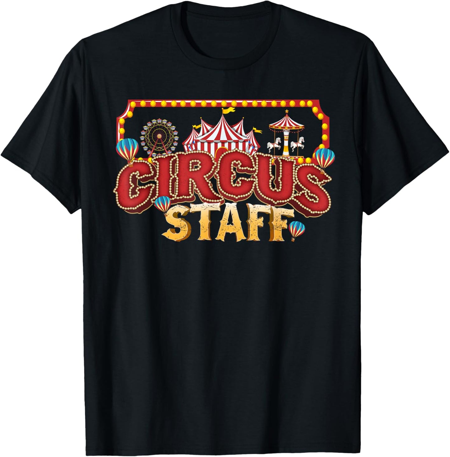 Vintage Circus Themed Birthday Party Event Circus Staff T-Shirt - T-Shirt | Black