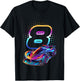 8 Year Old Race Car 8th Birthday Futuristic Racing Racecar T-Shirt - T-Shirt | Black