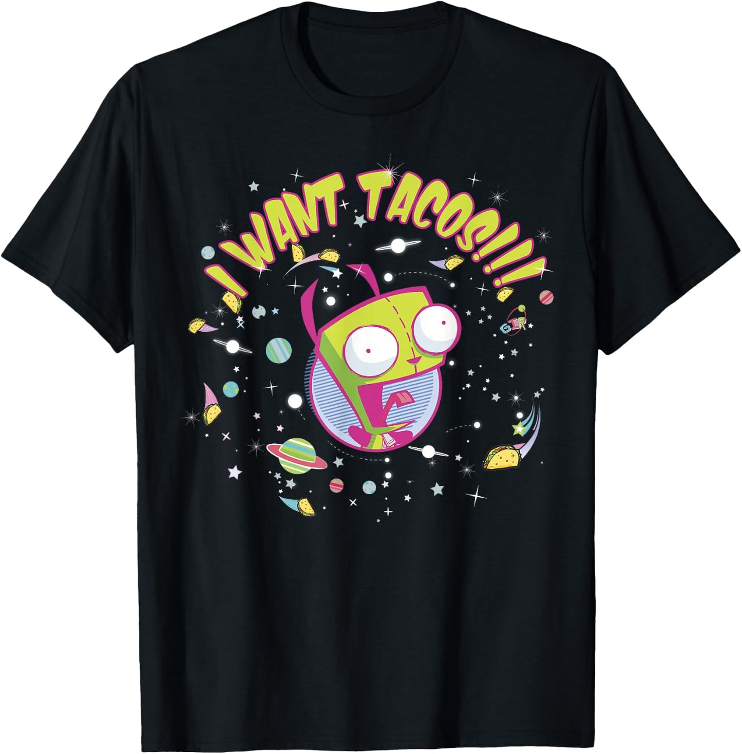 Nickelodeon Invader Zim GIR Wants Tacos T-Shirt - T-Shirt | Black