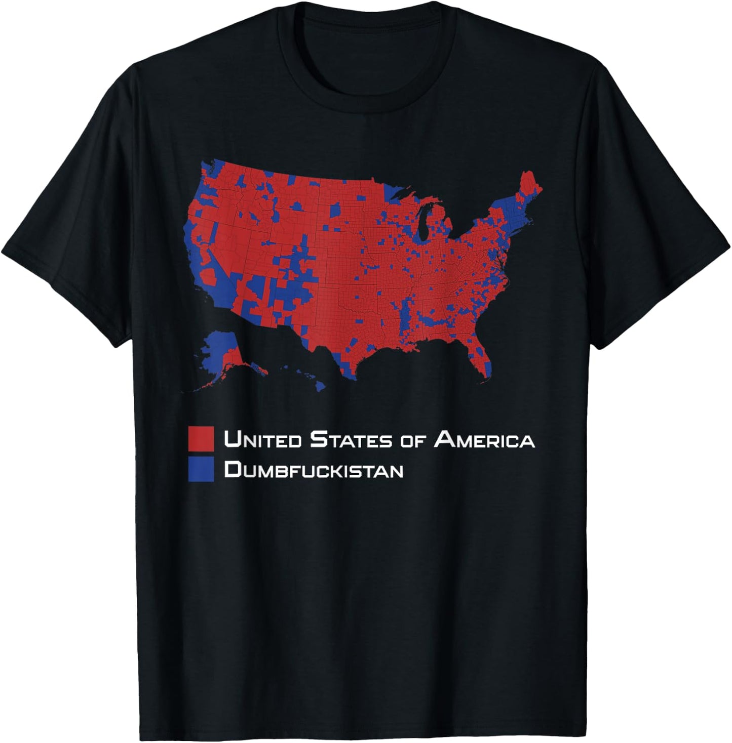 Election Map 2024 United States of America Dumbfuckistan T-Shirt - T-Shirt | Black