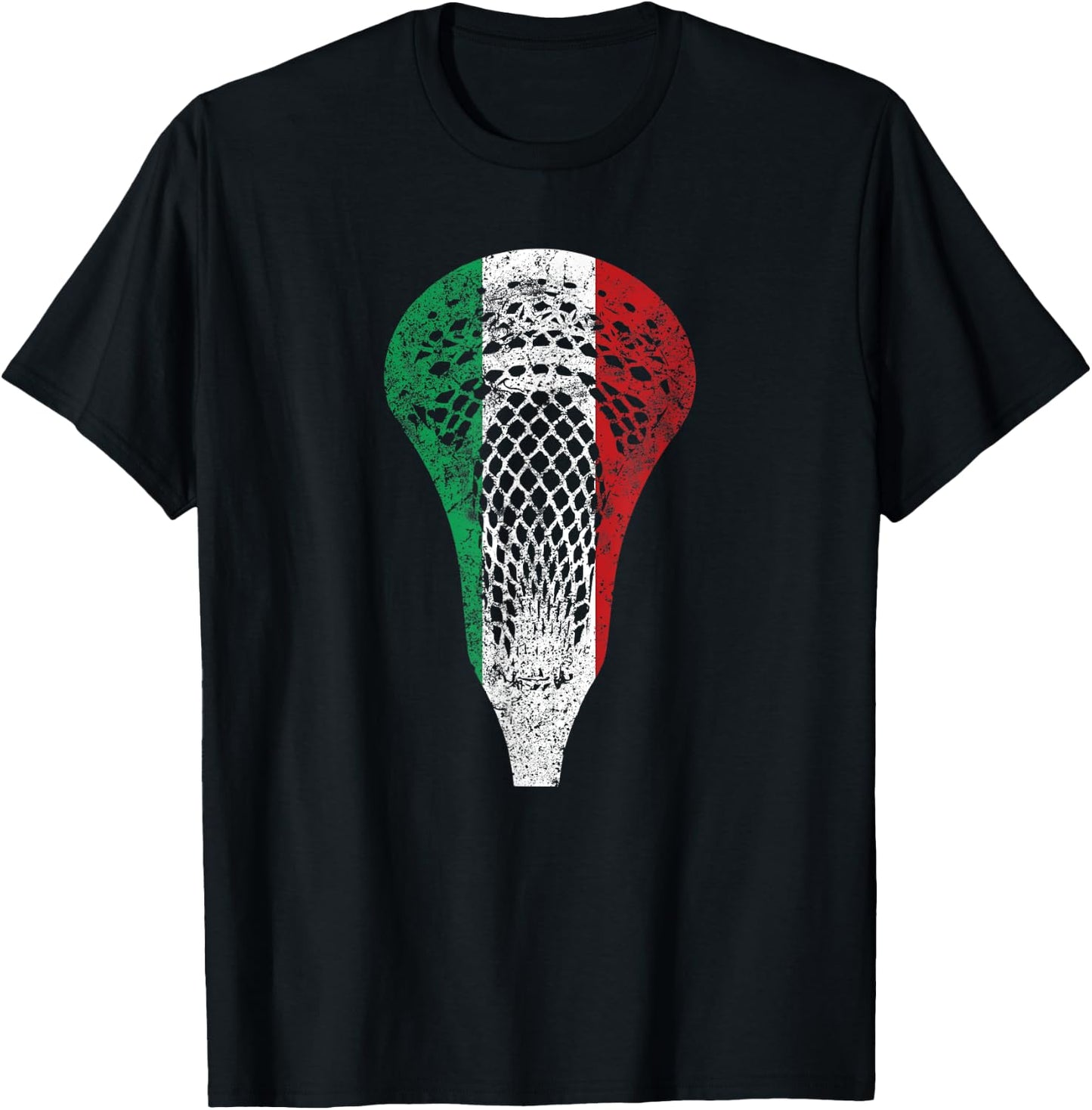 Italy Flag Italian Lacrosse T-Shirt - T-Shirt | Black
