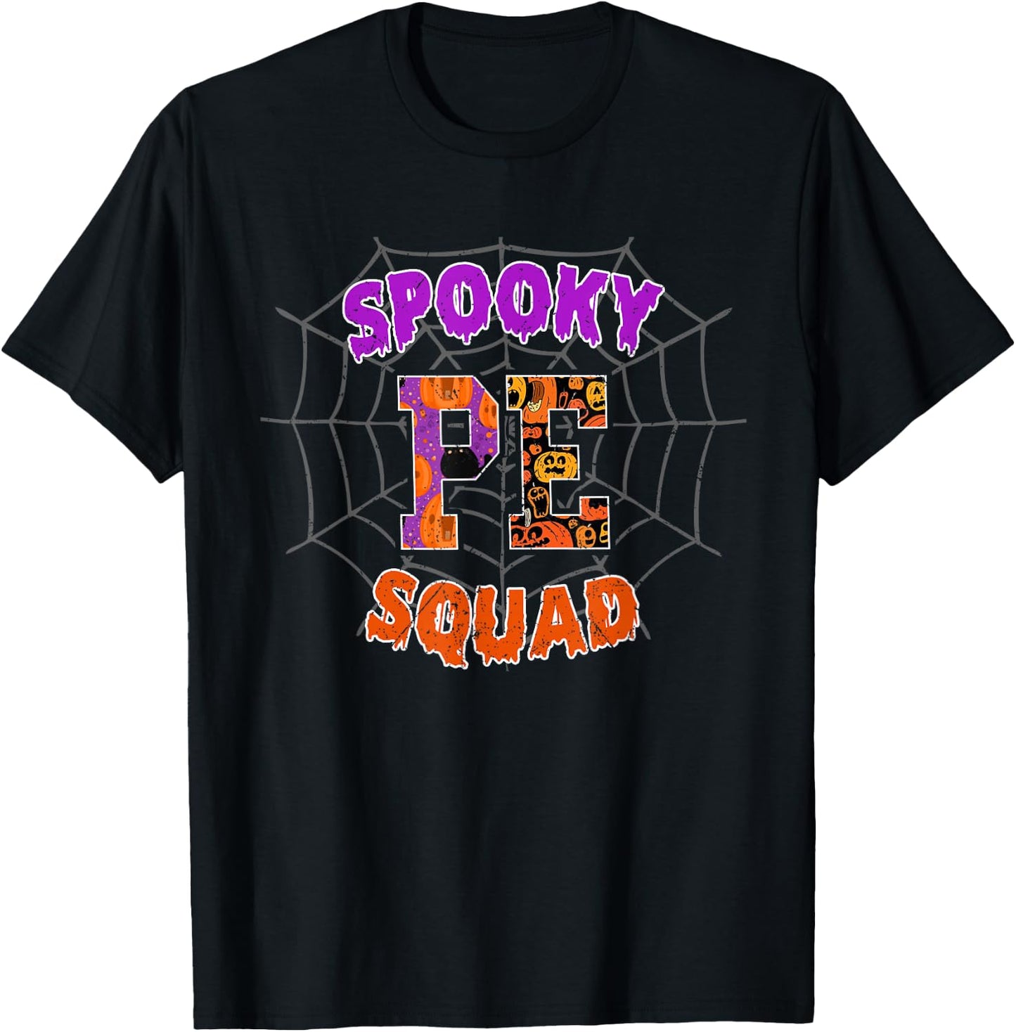 PE Squad Team PE Teacher Halloween T-Shirt - T-Shirt | Black