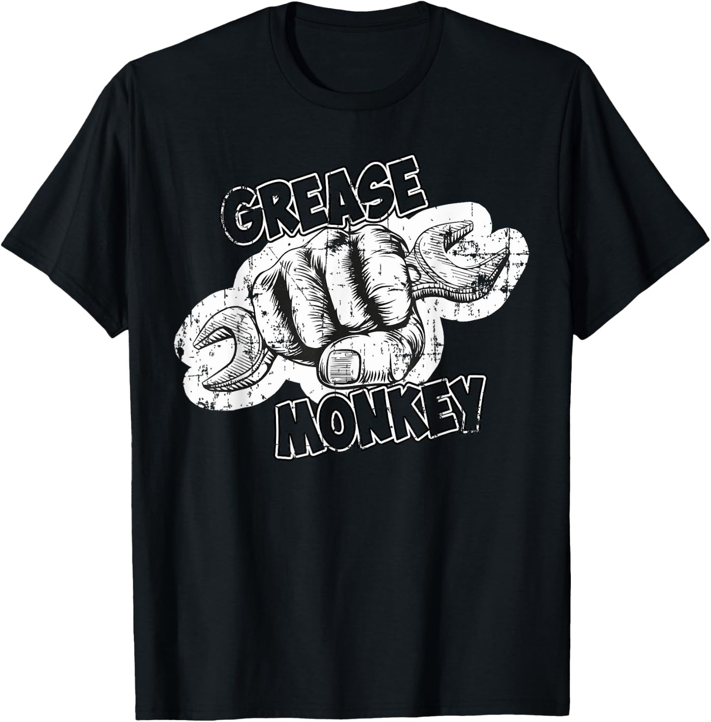 Grease Monkey Wrench Auto Mechanics T-Shirt - T-Shirt | Black