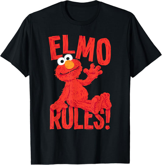 Sesame Street Elmo Rules T-Shirt - T-Shirt | Black