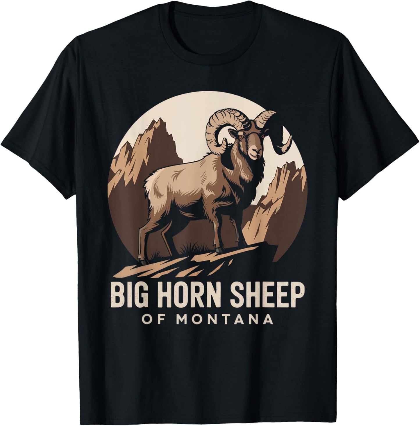 Big Horn Sheep – Iconic Western Wildlife Design T-Shirt - T-Shirt | Black