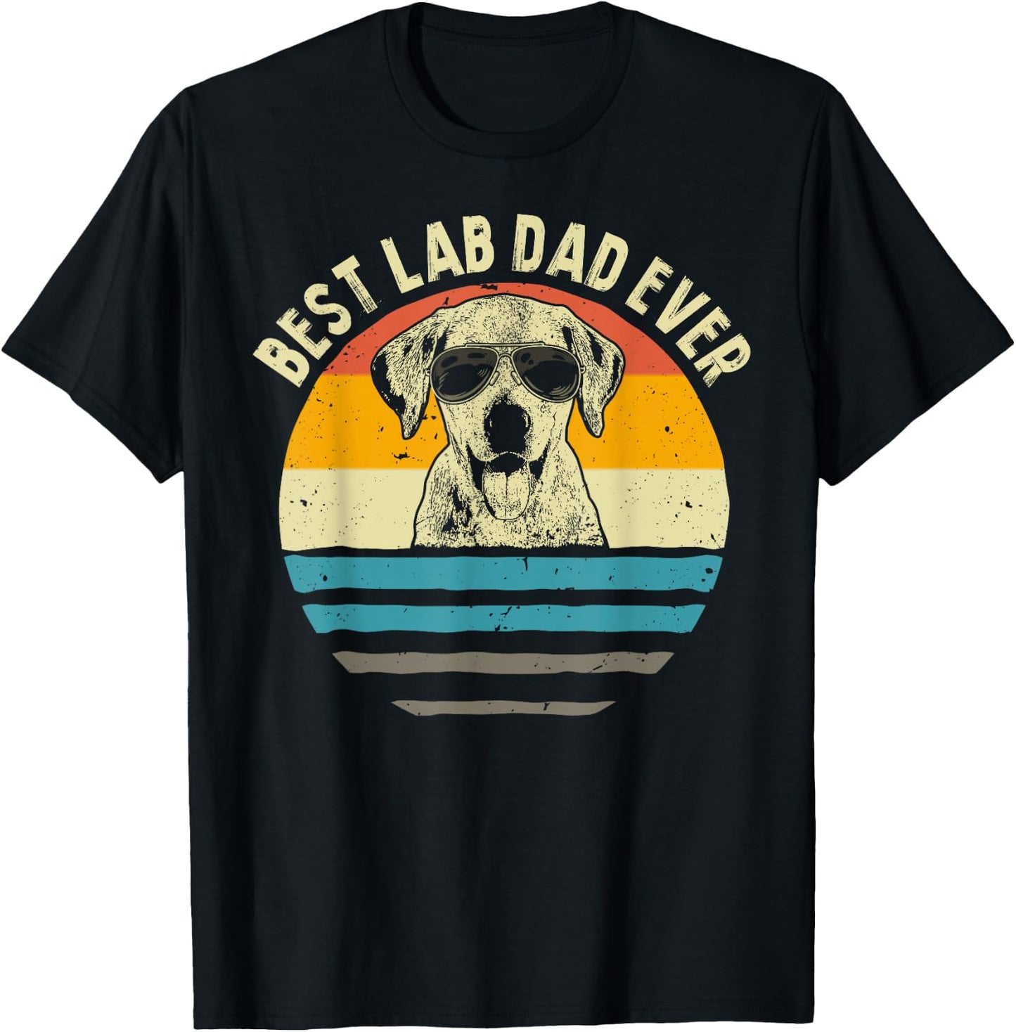 Best Lab Dad Ever Labrador Dad Vintage Gift T-Shirt - T-Shirt | Black
