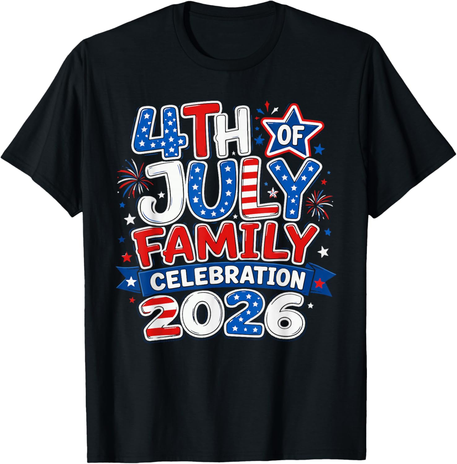 Family Matching Group 4th of July Family Celebration 2026 T-Shirt - T-Shirt | Black