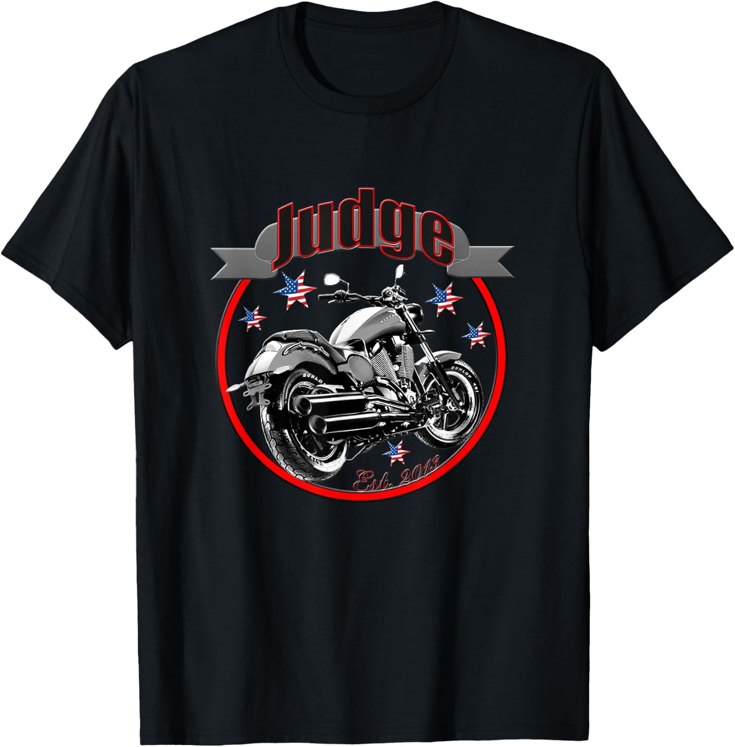 Victory Judge U.S.A. Star Motorcycle T-Shirt - T-Shirt | Black