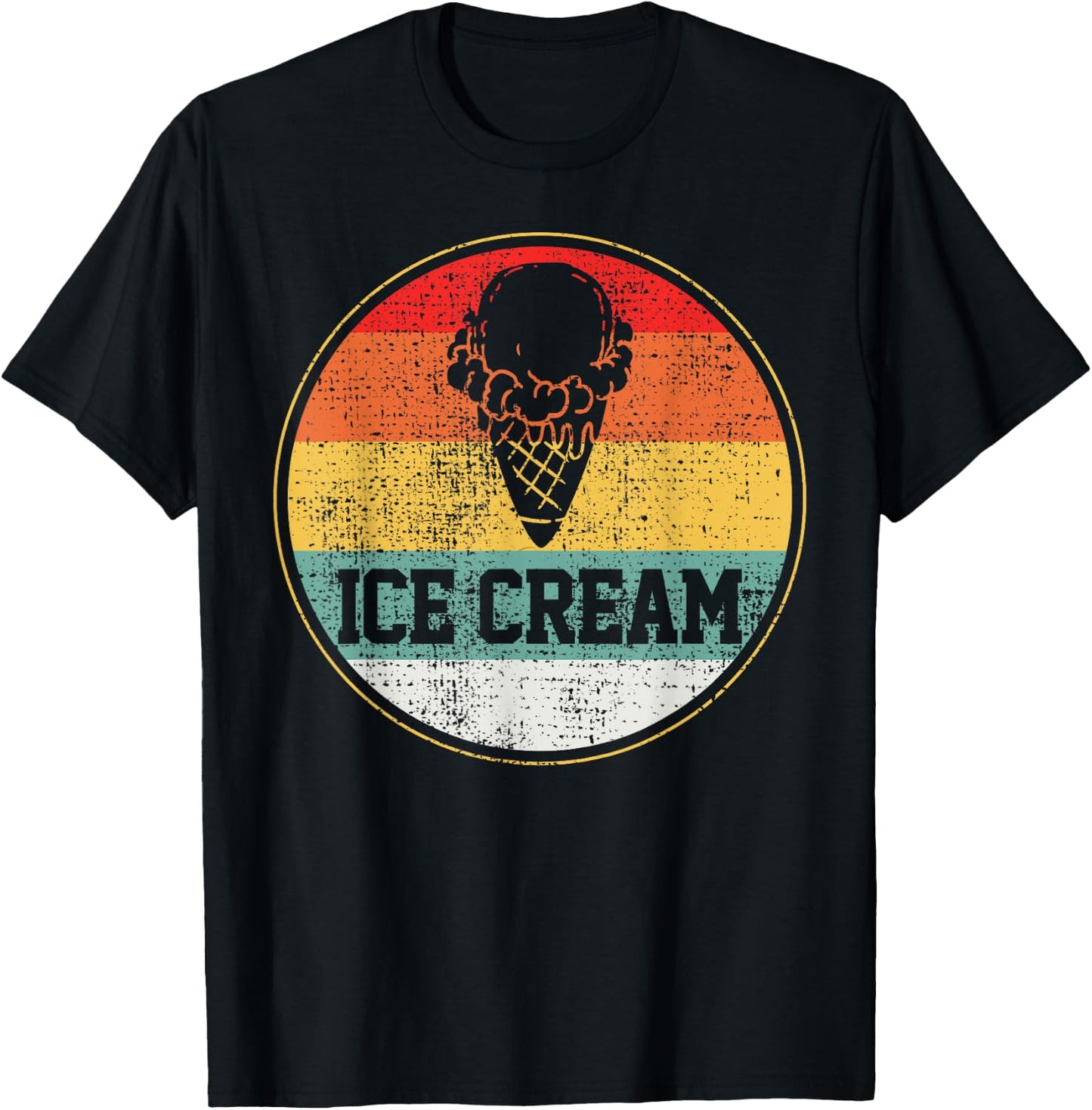 Ice Cream Retro Vintage Summer Treats Cool Men Women Kids T-Shirt - T-Shirt | Black