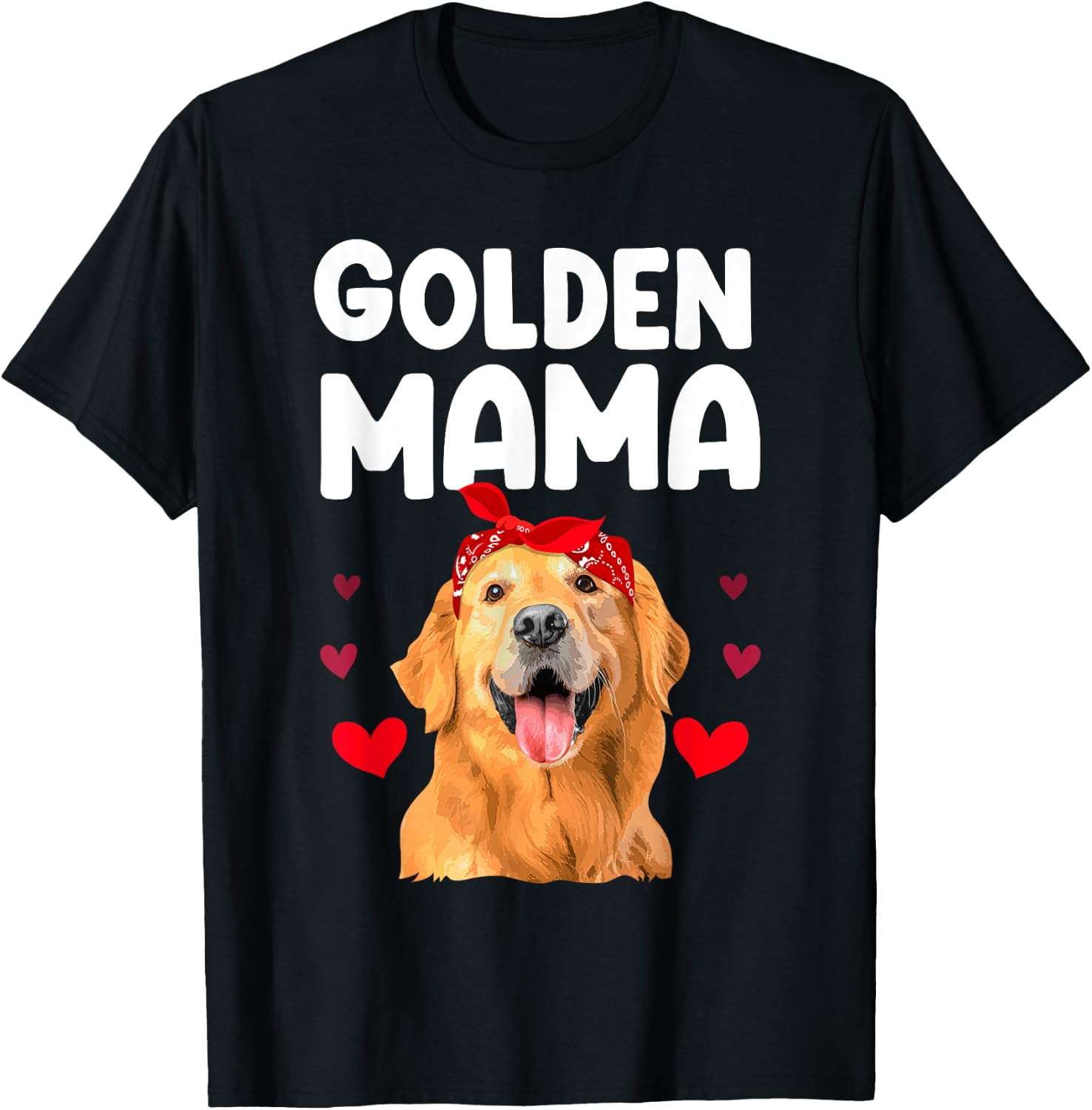 Golden Retriever Design For Mom Women Golden Retriever Lover T-Shirt - T-Shirt | Black