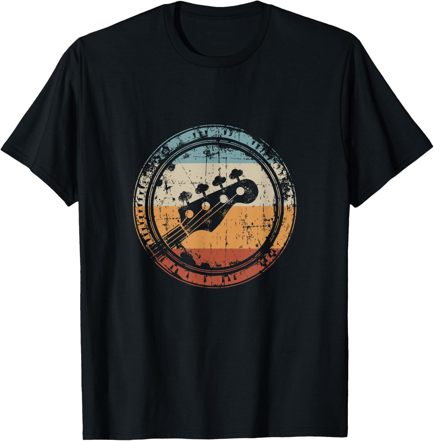 Vintage Bass Guitar Headstock for Bassist and Bass Player Small T-Shirt - T-Shirt | Black