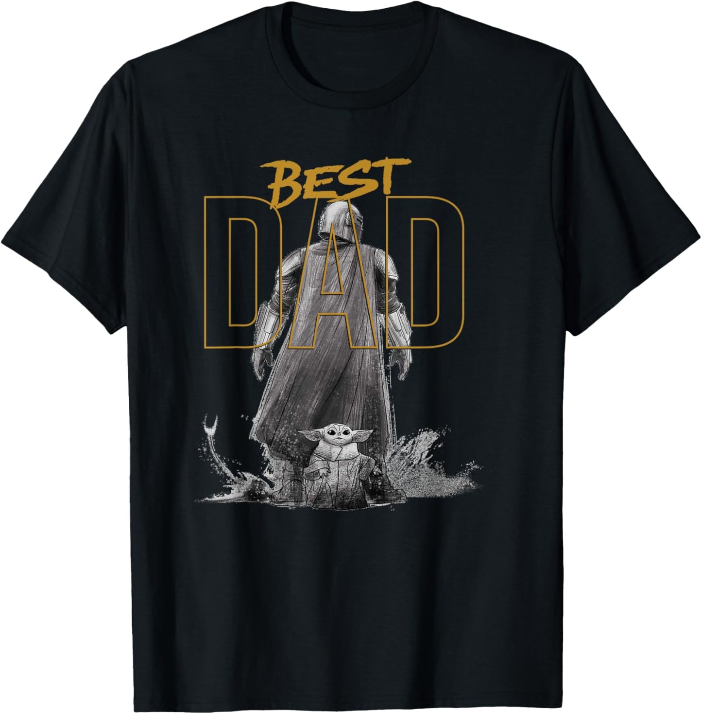 Star Wars The Mandalorian and Grogu Best Dad Father’s Day T-Shirt - T-Shirt | Black
