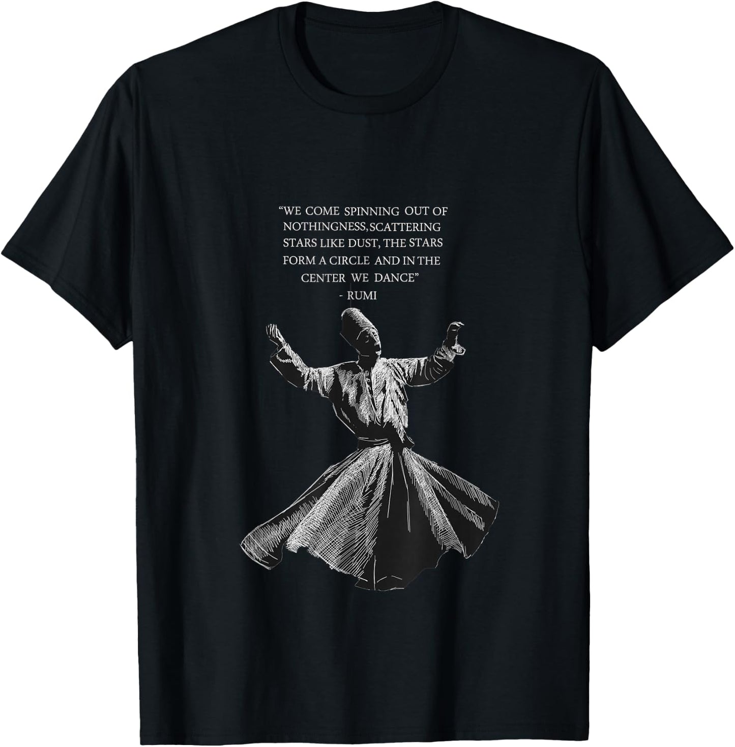 Rumi Whirling Dervish T-Shirt - T-Shirt | Black