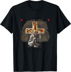 Christian Religious Sayings Cross Lion Judah Verses Her Mom T-Shirt - T-Shirt | Black