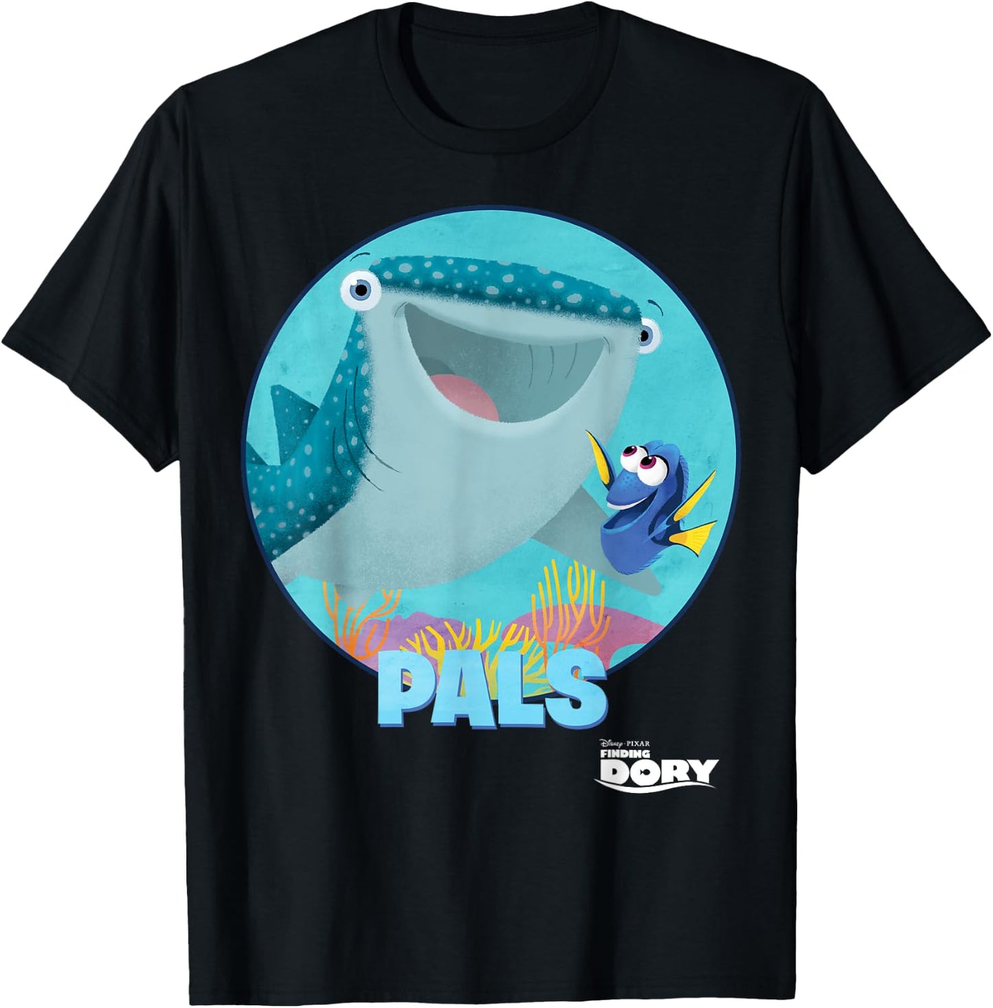 Disney Pixar Finding Dory & Destiny Biggest Fish Pals Logo T-Shirt - T-Shirt | Black