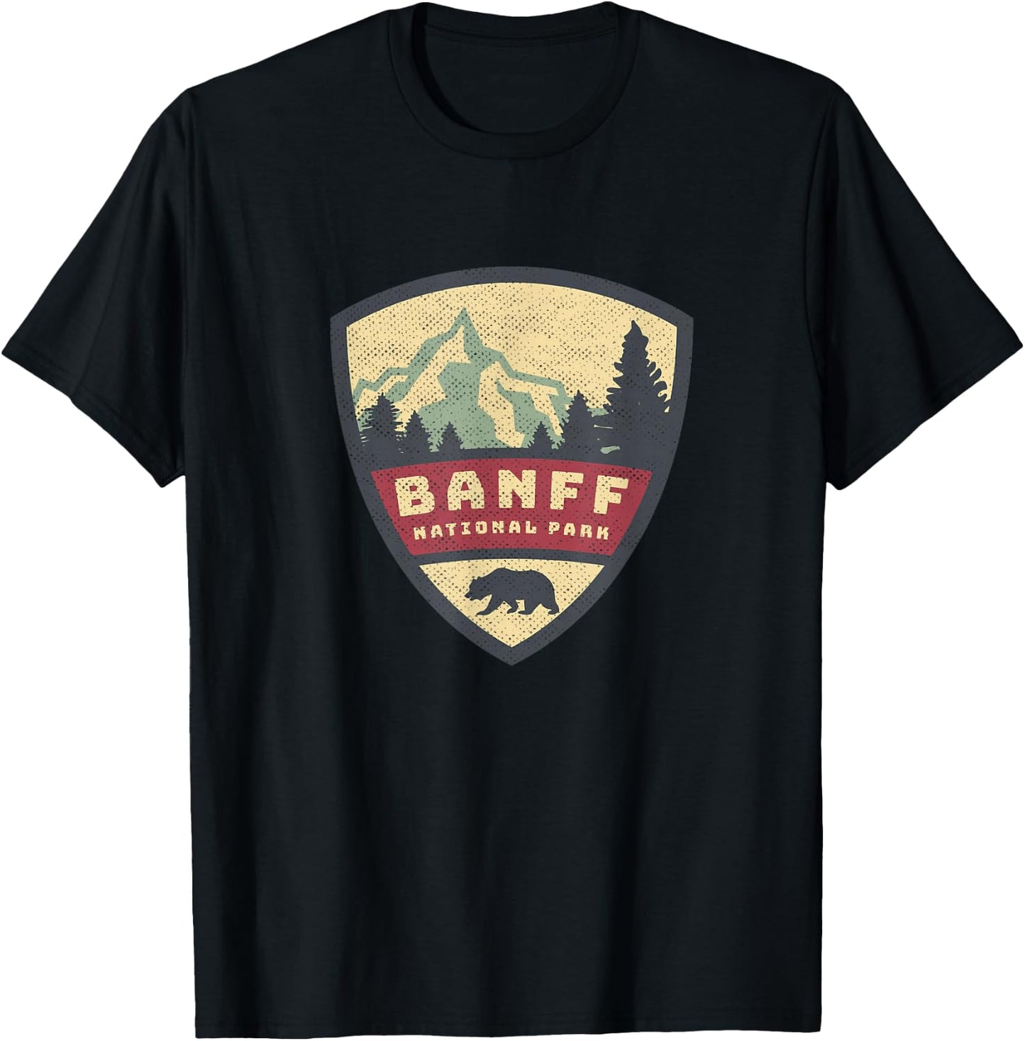 Vintage Retro Canadian Banff National Park Rustic Souvenirs T-Shirt - T-Shirt | Black