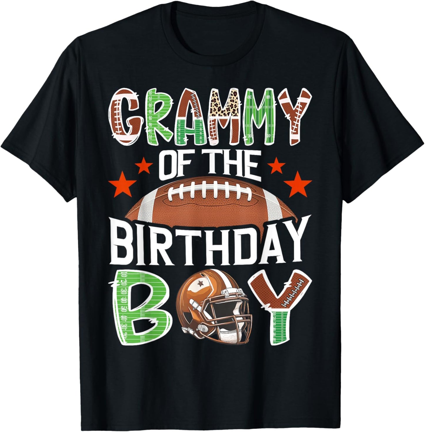 Grammy of The Birthday Boy Game Day Football Lover T-Shirt - T-Shirt | Black