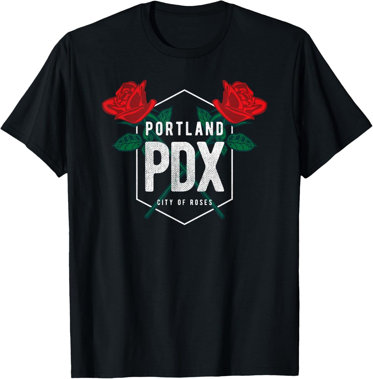 Portland Oregon Badge PDX Portland Squad Pacific Wonderland T-Shirt - T-Shirt | Black