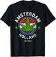 Amsterdam Holland Marijuana Cannabis Weed Gift Est 1275 T-Shirt - T-Shirt | Black