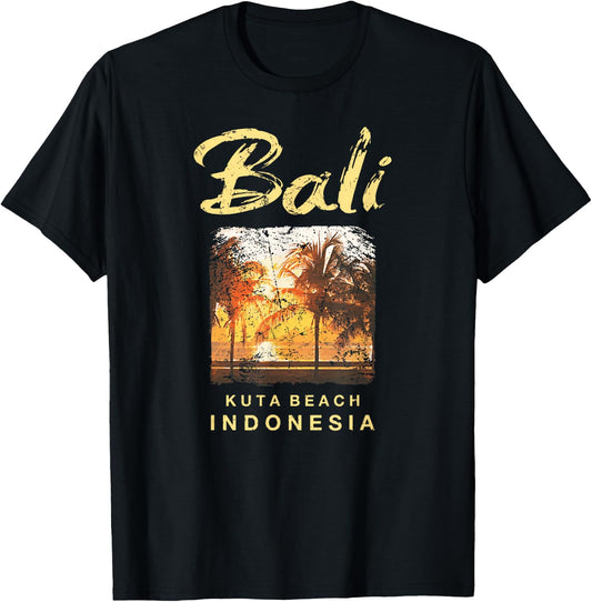 BALI Kuta Beach Indonesia Vintage Surfing T-Shirt - T-Shirt | Black