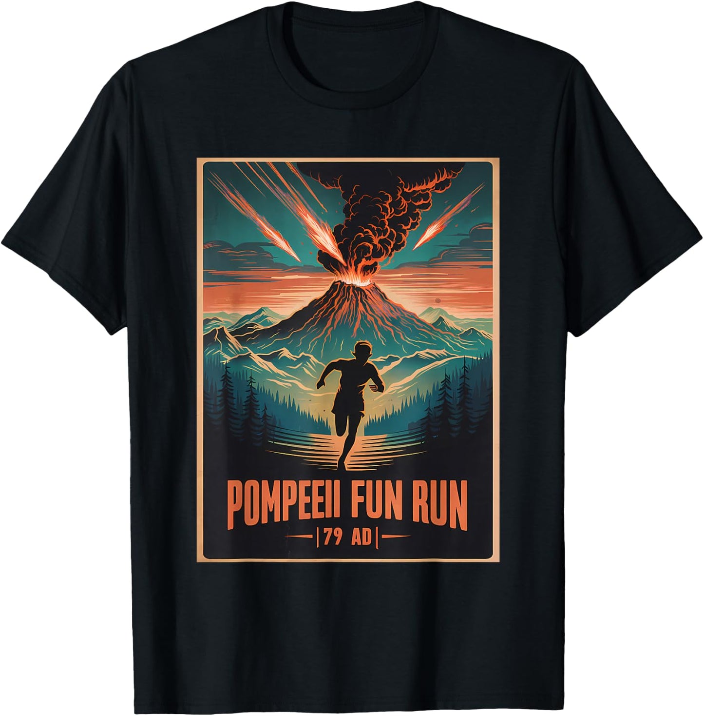 Pompeii Run Volcanologist Geography Volcanology T-Shirt - T-Shirt | Black