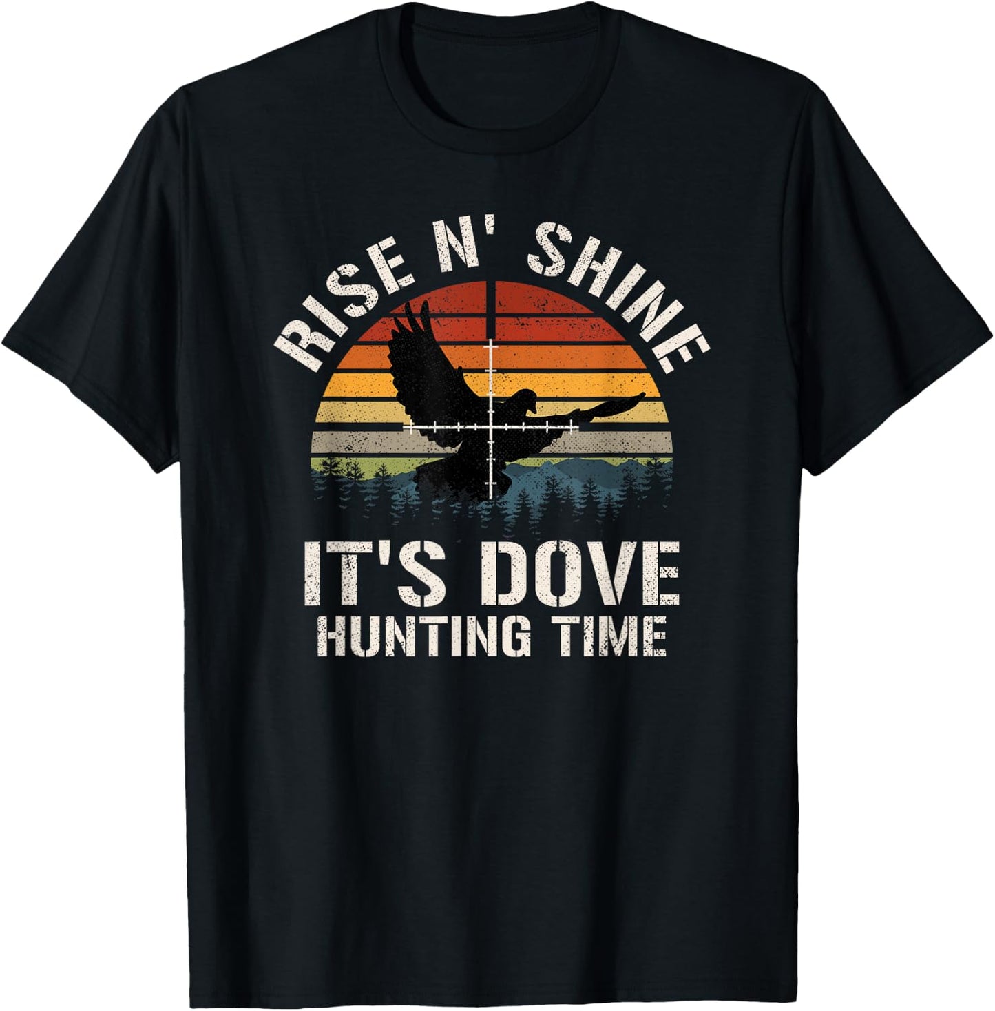 Vintage Sunset Dove Hunting Season T-Shirt - T-Shirt | Black