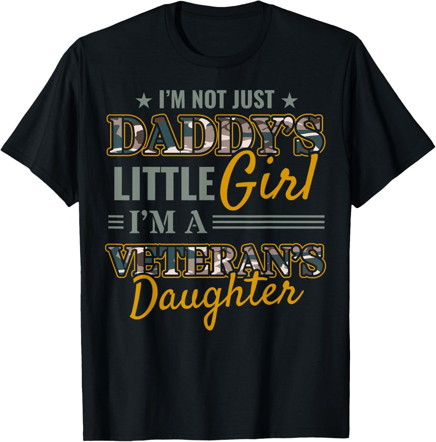 Army Veterans Daughter Peace Independence Day T-Shirt - T-Shirt | Black