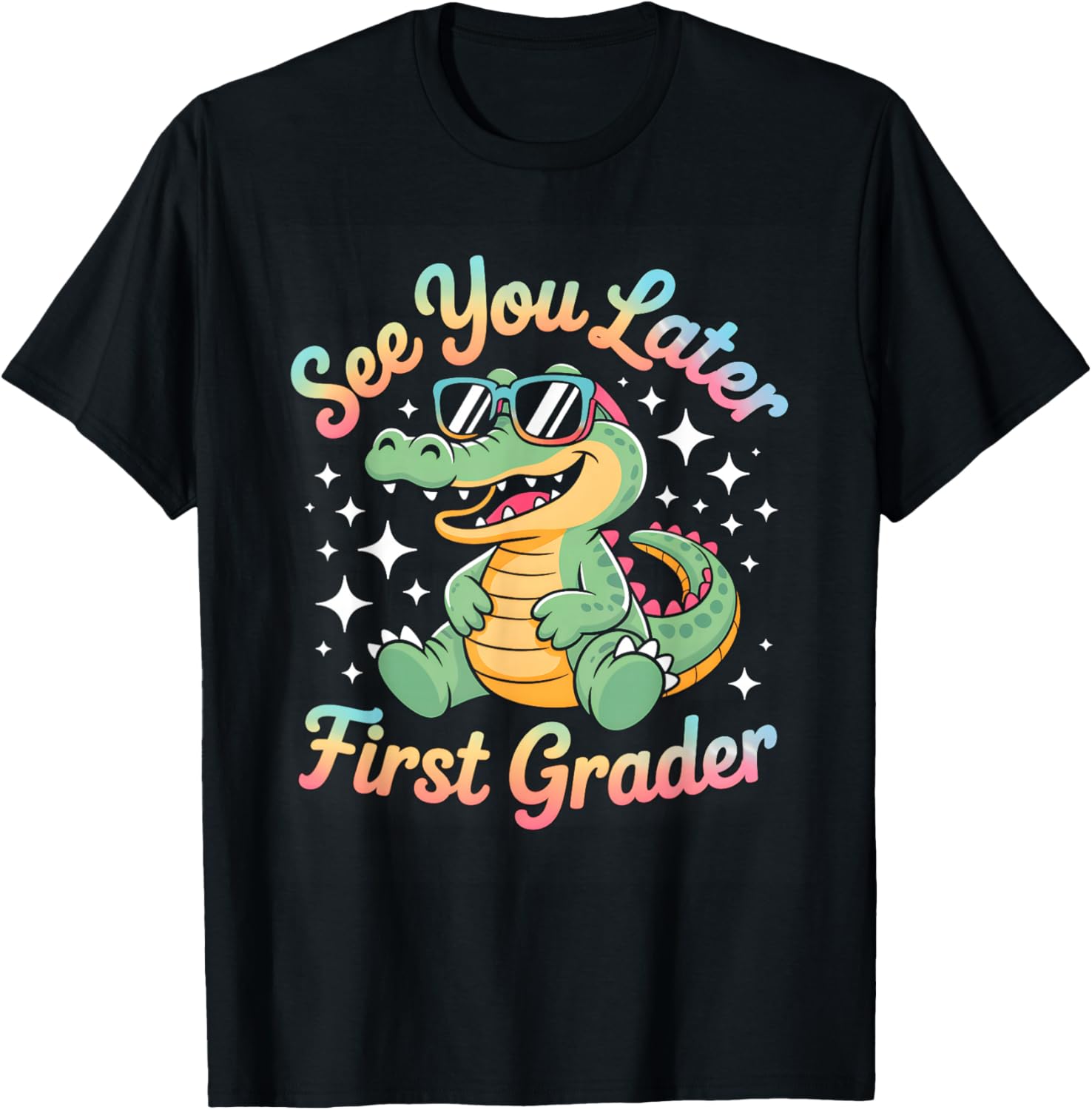 See You Later First Grader Alligator Goodbye T-Shirt - T-Shirt | Black
