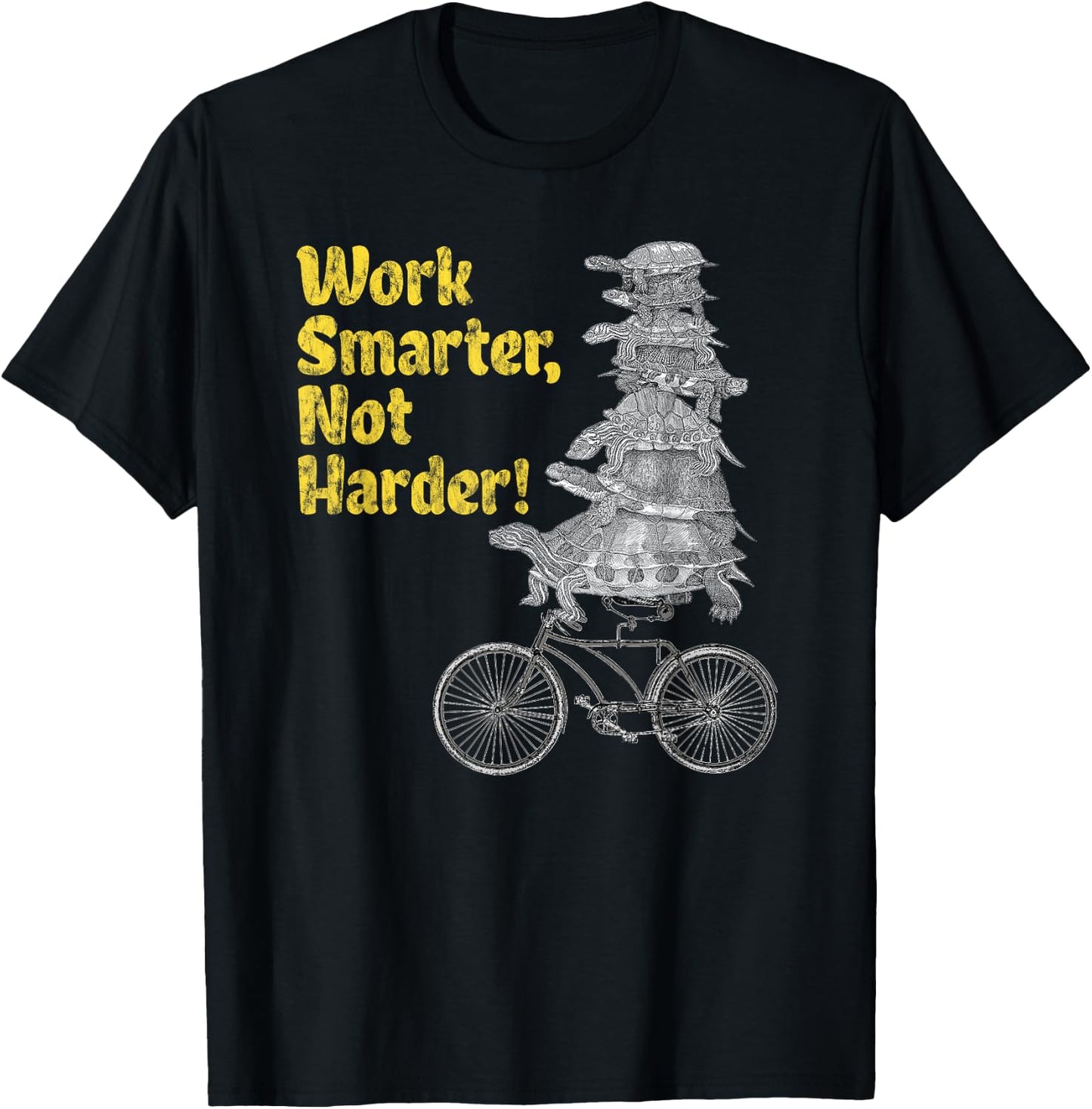Work Smarter not harder Funny Turtle Gift T Shirt for Kids T-Shirt - T-Shirt | Black