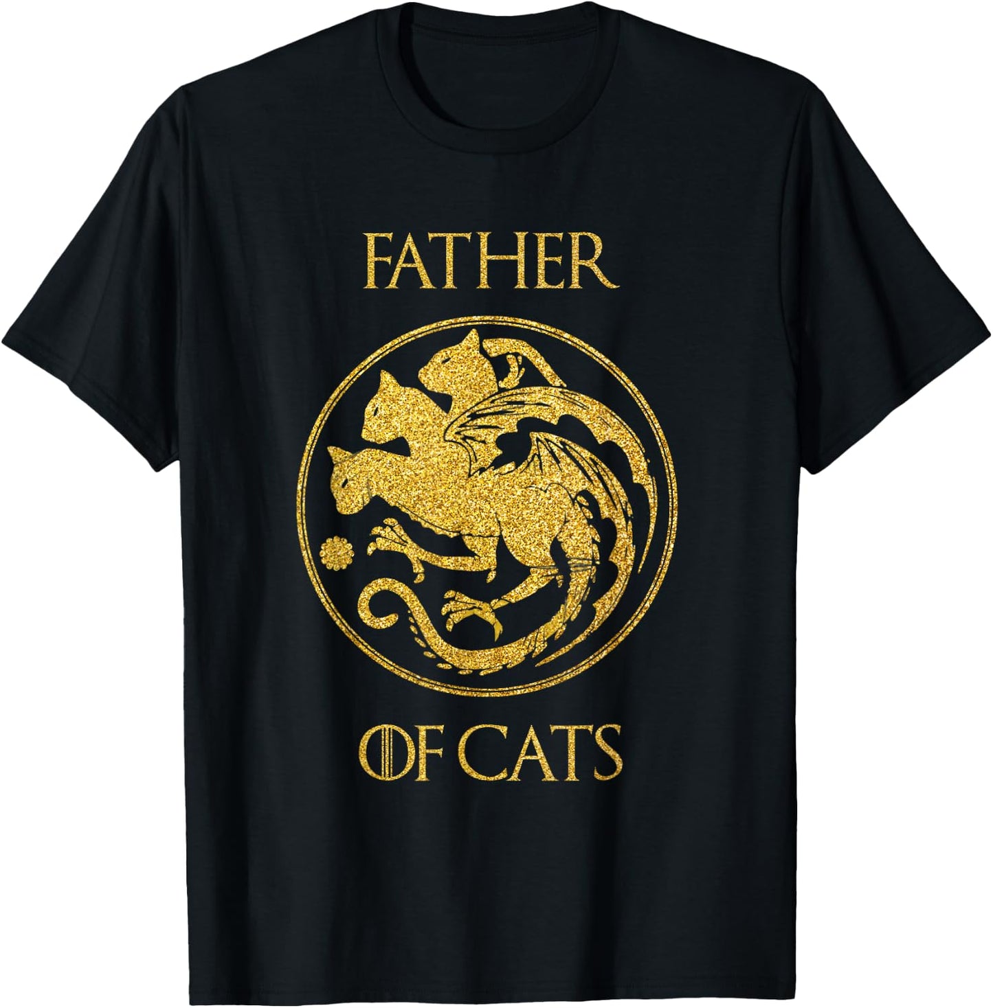 Father of Cats Shirt Cat Dad Cat Daddy T-Shirt - T-Shirt | Black