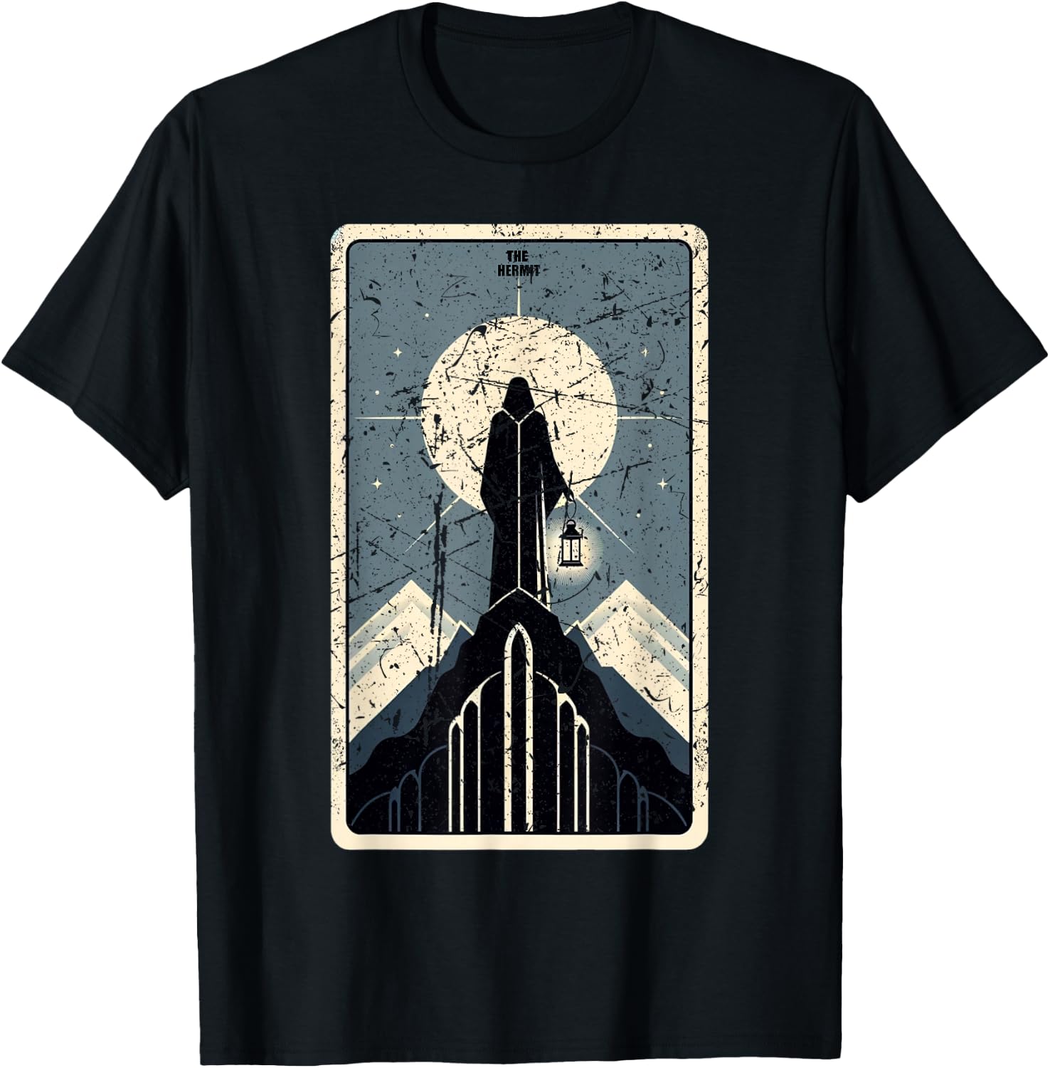 The Hermit Tarot Card Graphic T-Shirt - T-Shirt | Black