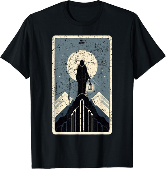 The Hermit Tarot Card Graphic T-Shirt - T-Shirt | Black
