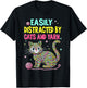 Easily Distracted By Cats And Yarn Knitting Yarn Crochet cat T-Shirt - T-Shirt | Black