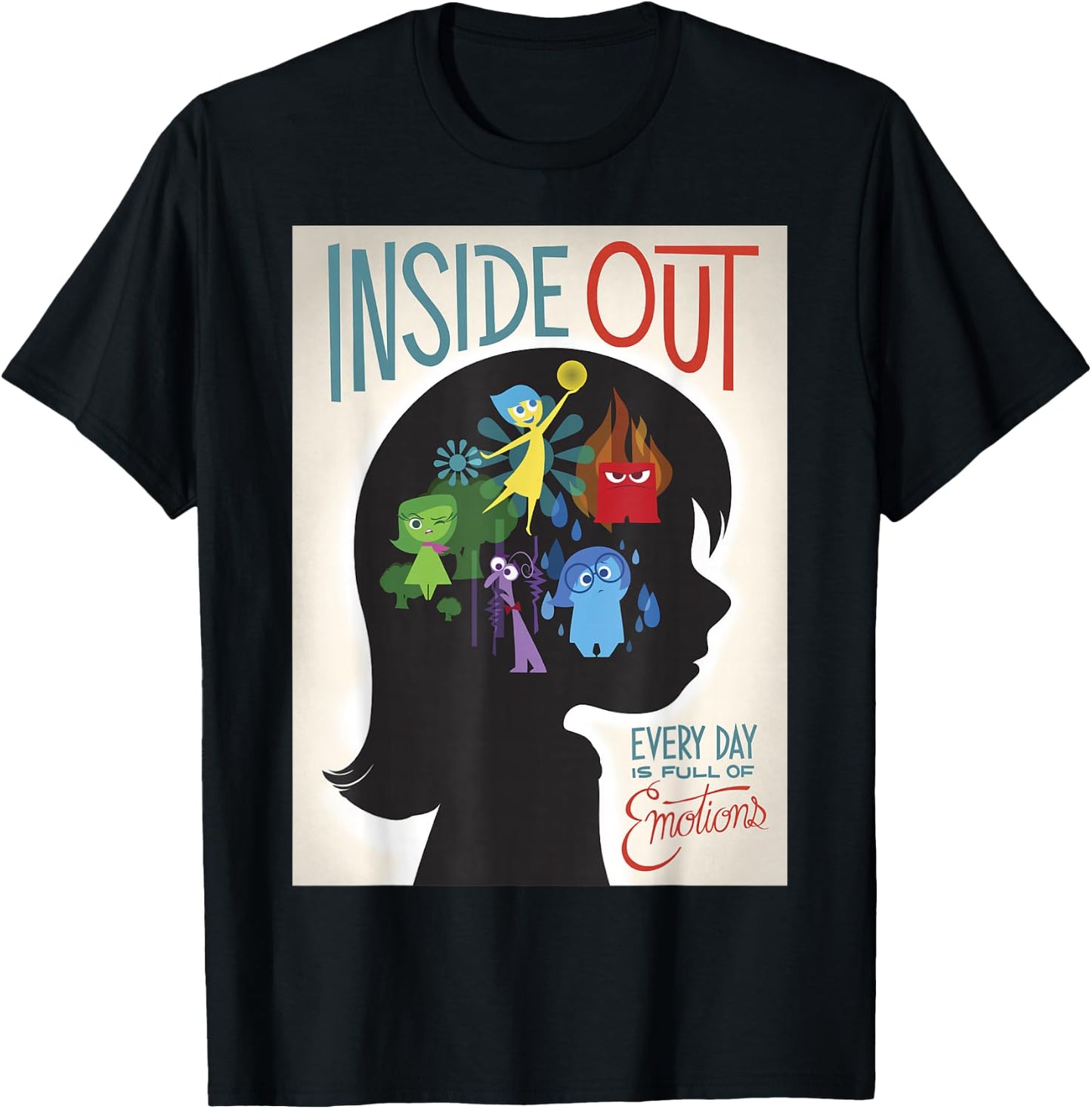 Disney Pixar Inside Out Silhouette Movie Poster T-Shirt - T-Shirt | Black