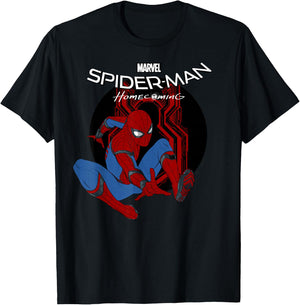 Marvel Spider-Man Homecoming Iconic Jump Pose Badge T-Shirt - T-Shirt | Black