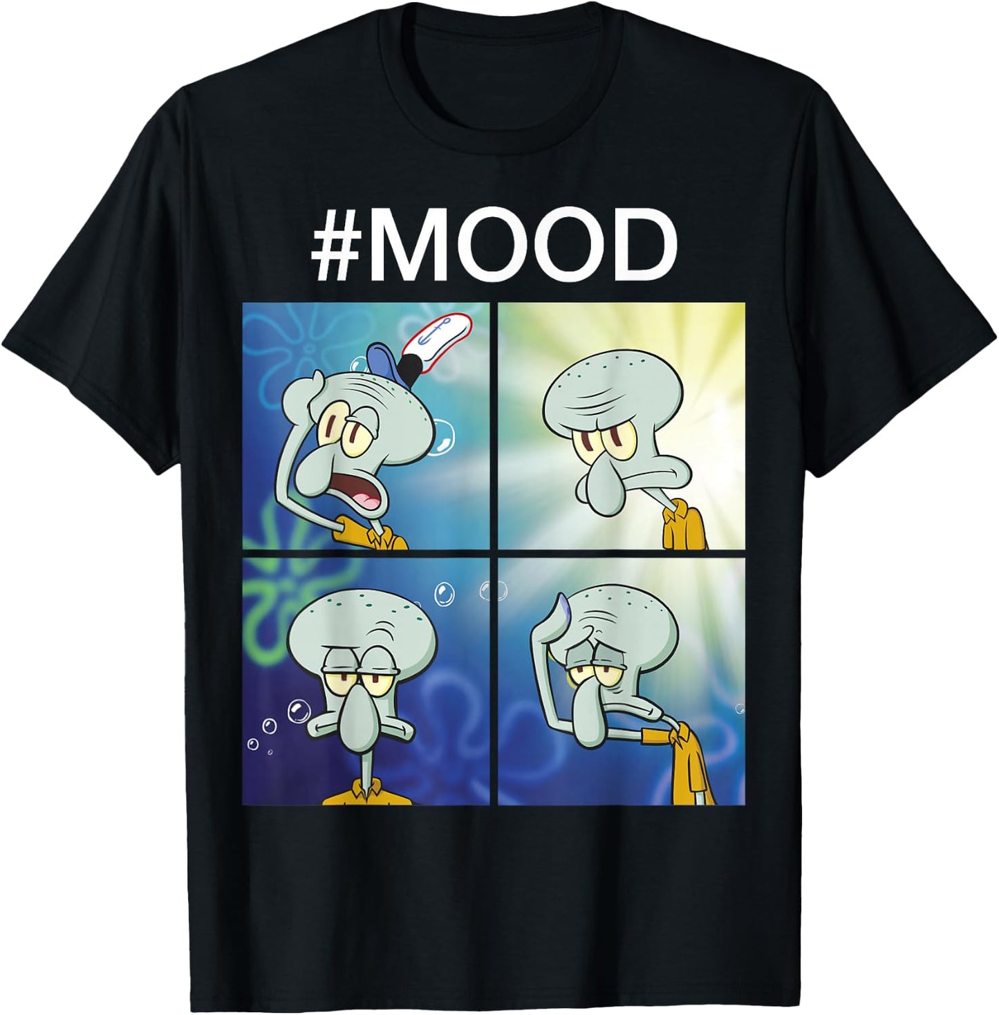 Spongebob Squarepants Squidward Mood Meme Small T-Shirt - T-Shirt | Black