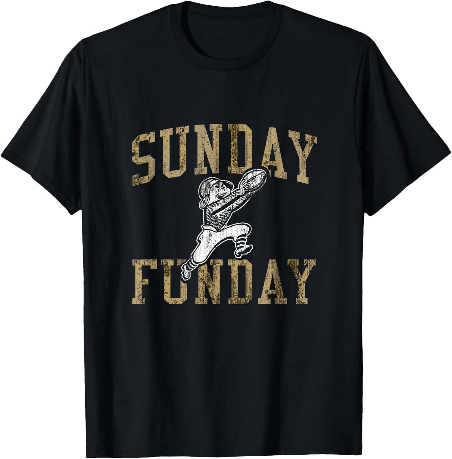 Vintage Sunday Funday T Shirt New Orleans Football Retro T-Shirt - T-Shirt | Black