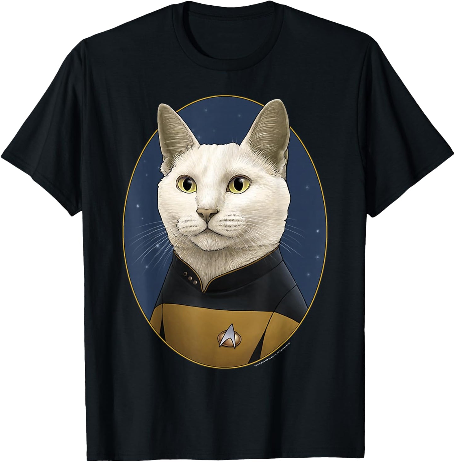 Star Trek: The Next Generation Data Cat Portrait T-Shirt - T-Shirt | Black