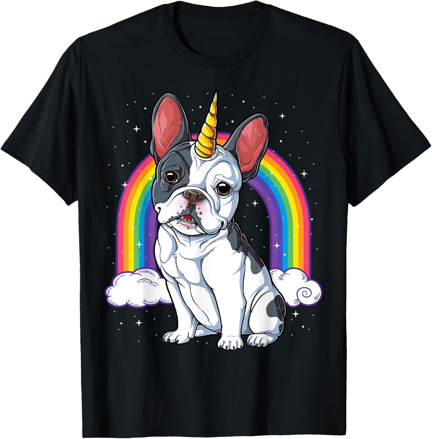 French Bulldog Unicorn Shirt Girls Space Galaxy Frenchicorn T-Shirt - T-Shirt | Black