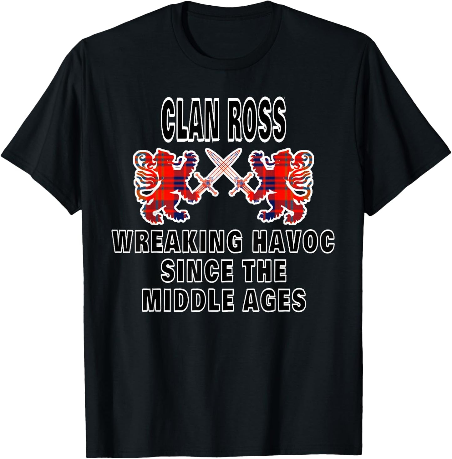 Ross Scottish Tartan Scotland Family Clan Name T-Shirt - T-Shirt | Black
