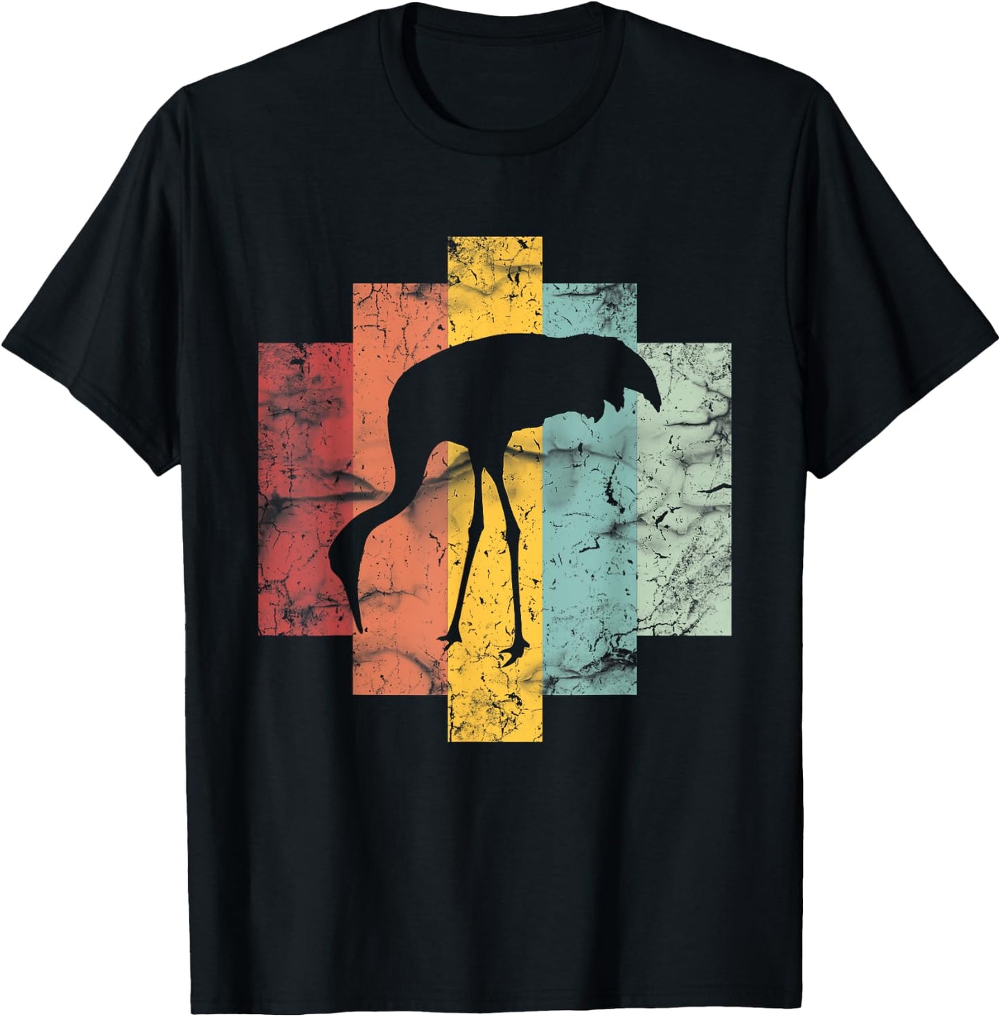Retro Vintage Shape Sandhill Crane Lover Shirt Safari Pet T-Shirt - T-Shirt | Black