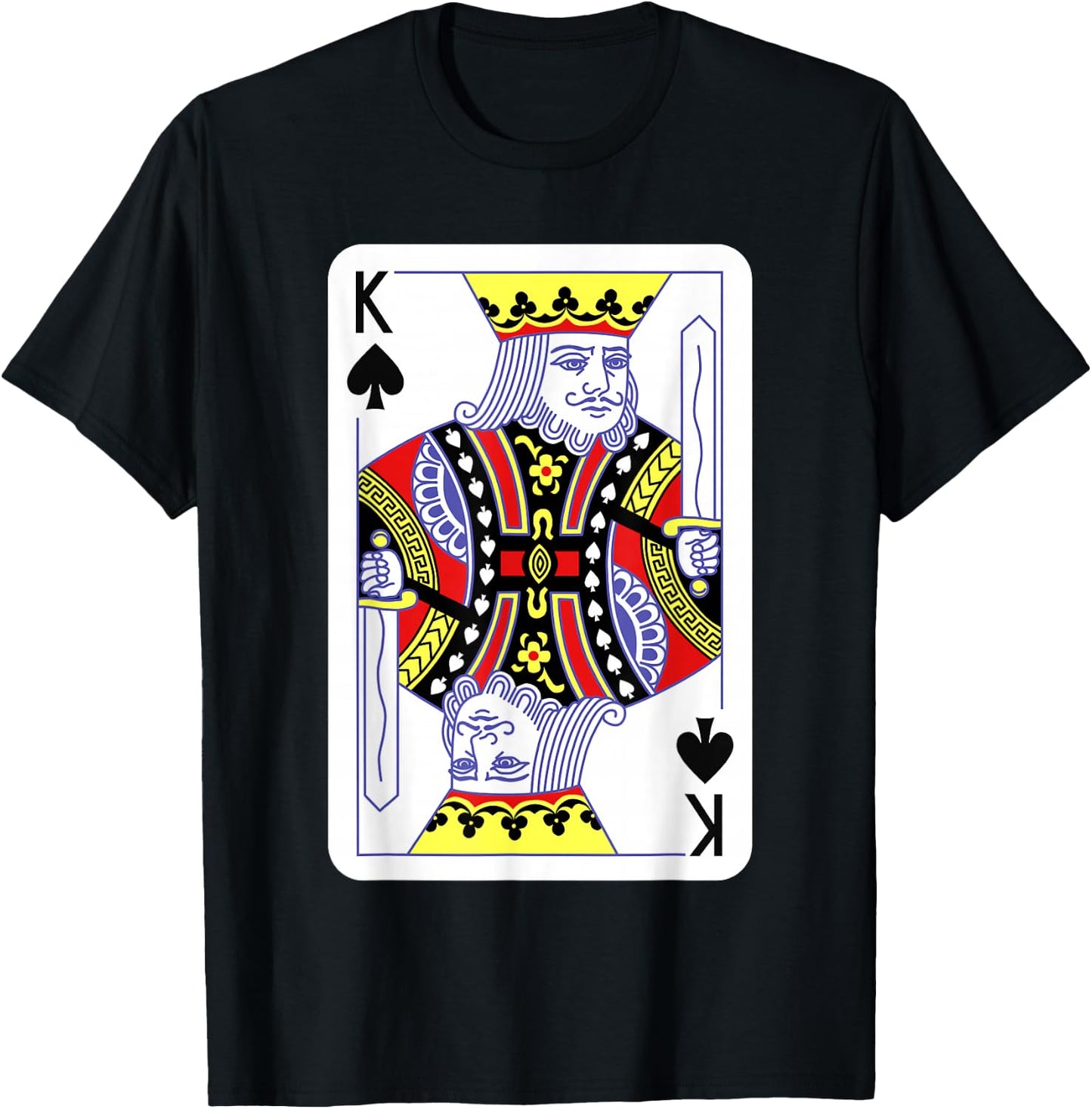 King of Spades Playing Cards Halloween Costume Casino Easy T-Shirt - T-Shirt | Black