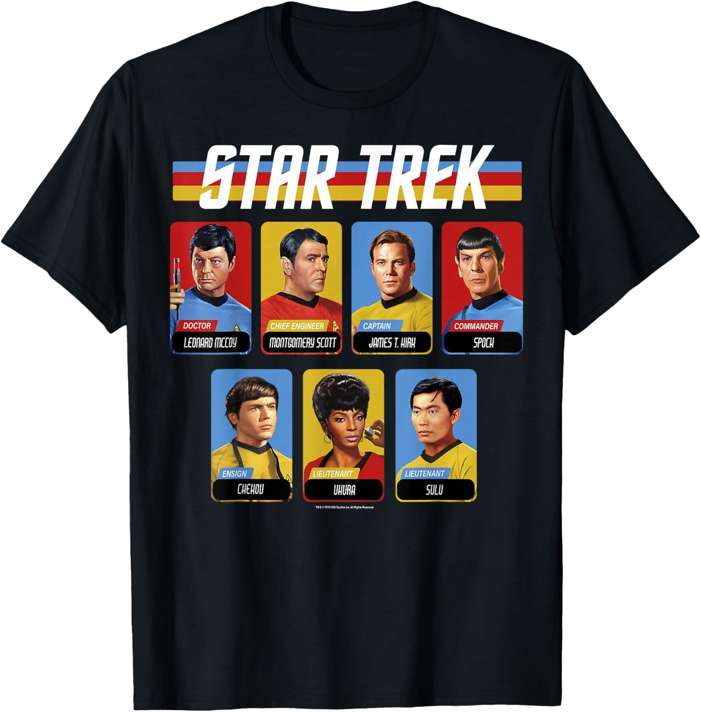 Star Trek: The Original Series Bridge Crew Retro Portraits T-Shirt - T-Shirt | Black