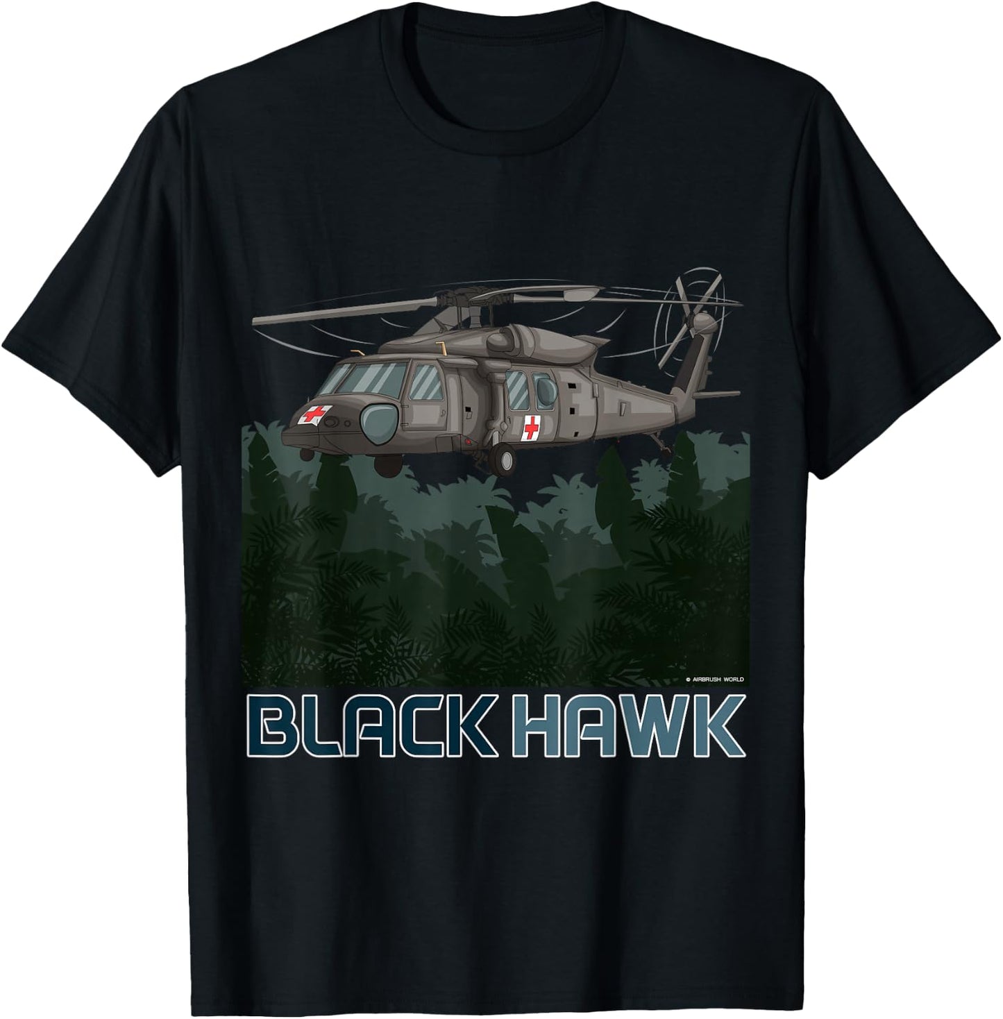 Black Hawk Helicopter Military Armed Forces Novelty Gift T-Shirt - T-Shirt | Black