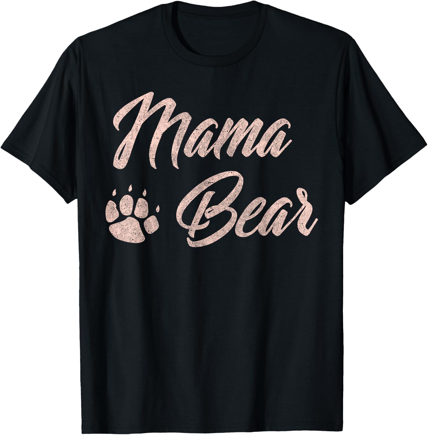 Mama Bear Cute for Mom Paw Pink T-Shirt - T-Shirt | Black